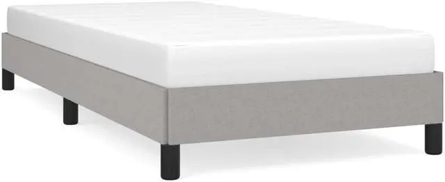 Alt view image 9 of 13 - vidaXL Twin XL Size Bed Frame with Plywood Slats, Platform Bed Frame, Fabric Upholstered Mattress Foundation, No Box Spring Needed & Easy Assembly, Light Gray, without Mattress