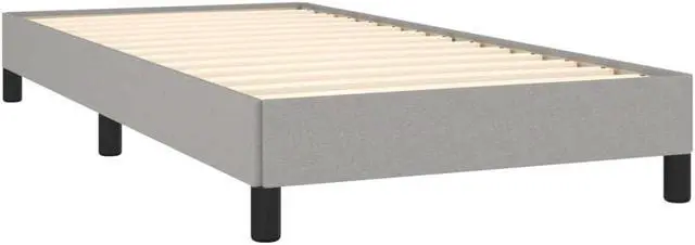 Alt view image 11 of 13 - vidaXL Twin XL Size Bed Frame with Plywood Slats, Platform Bed Frame, Fabric Upholstered Mattress Foundation, No Box Spring Needed & Easy Assembly, Light Gray, without Mattress