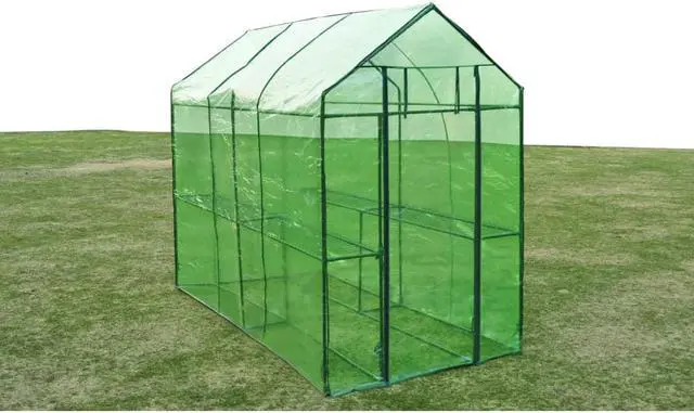 Alt view image 9 of 13 - vidaXL Greenhouse Grow House Green House for Outdoor Plant Growing Steel XL