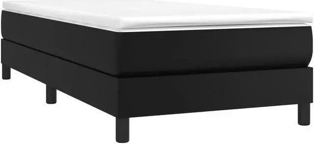 Alt view image 15 of 18 - vidaXL Bed Frame Black Faux leather, plywood Twin XL Sturdy Bed Frame