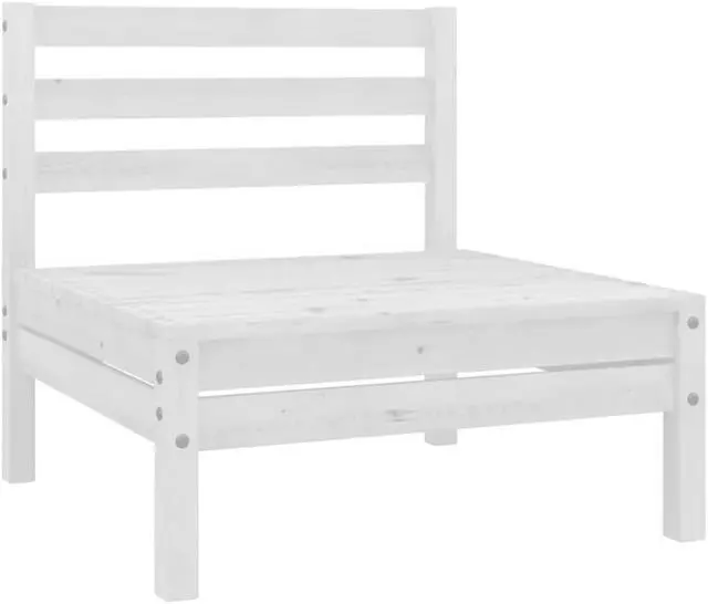 Alt view image 6 of 10 - vidaXL Patio Middle Sofa White Solid Pinewood
