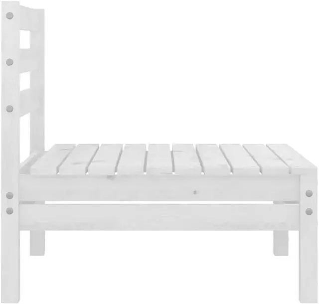 Alt view image 7 of 10 - vidaXL Patio Middle Sofa White Solid Pinewood
