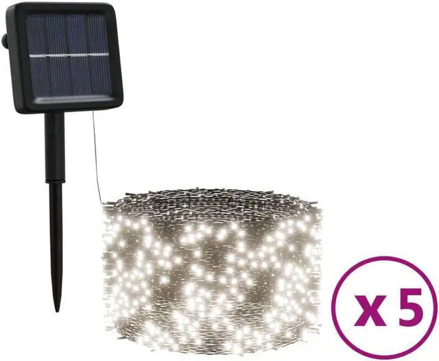 Alt view image 2 of 13 - vidaXL Solar Fairy Lights 5 Pcs Christmas Holiday LED String Lights Cold White
