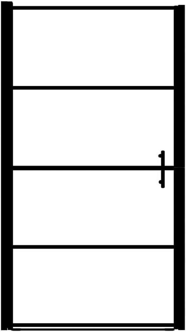 Alt view image 8 of 10 - vidaXL Shower Door Frost Tempered Glass 39.4"x70.1" Black