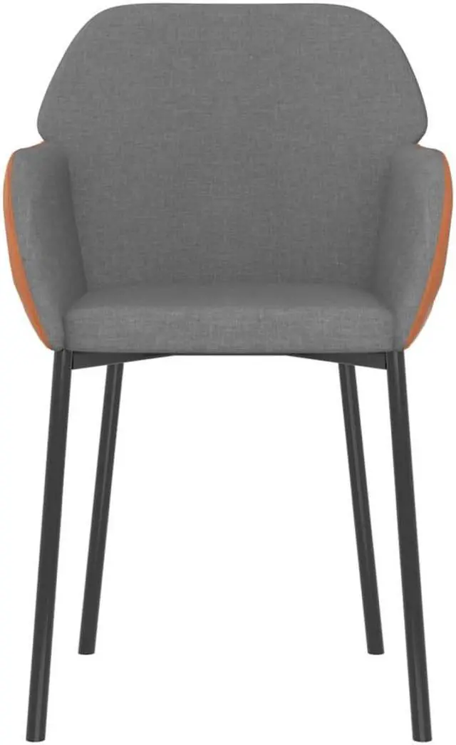 Alt view image 15 of 15 - vidaXL Dining Chairs 2 Pcs for Living Room Light Gray Fabric and Faux Leather