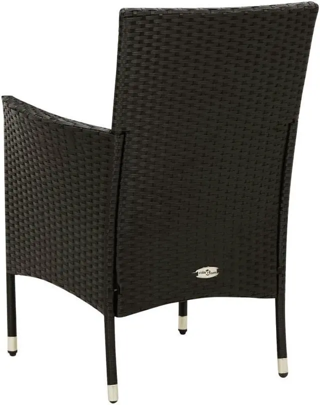 Alt view image 5 of 12 - vidaXL Patio Chairs with Cushions 4 pcs Poly Rattan Black