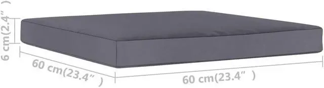 Alt view image 14 of 20 - vidaXL Chair Cushion Outdoor Pallet Cushion Seat Pad Anthracite Oxford Fabric