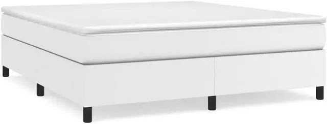 Alt view image 14 of 15 - vidaXL Bed Frame Bedroom Furniture White 72"x83.9" California King Faux Leather