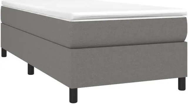 Alt view image 14 of 15 - vidaXL Bed Frame Base Bedroom Furniture Dark Gray 39.4"x74.8" Twin Fabric