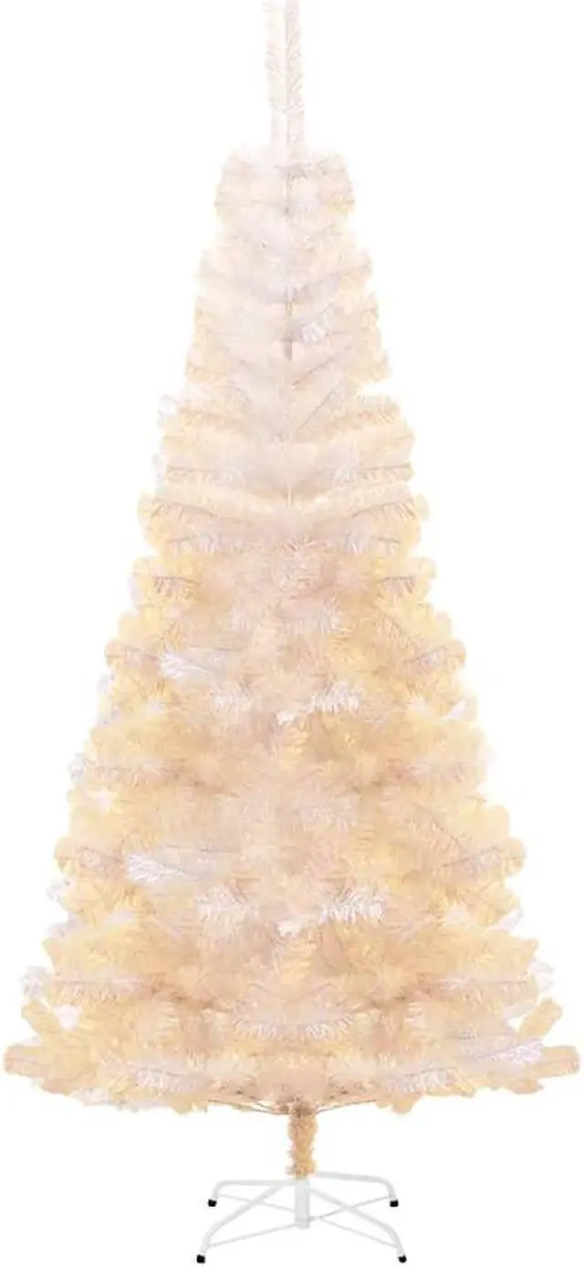Alt view image 7 of 13 - vidaXL Christmas Tree Artificial Tree with Stand and Iridescent Tips White PVC