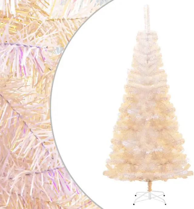 Alt view image 6 of 13 - vidaXL Christmas Tree Artificial Tree with Stand and Iridescent Tips White PVC