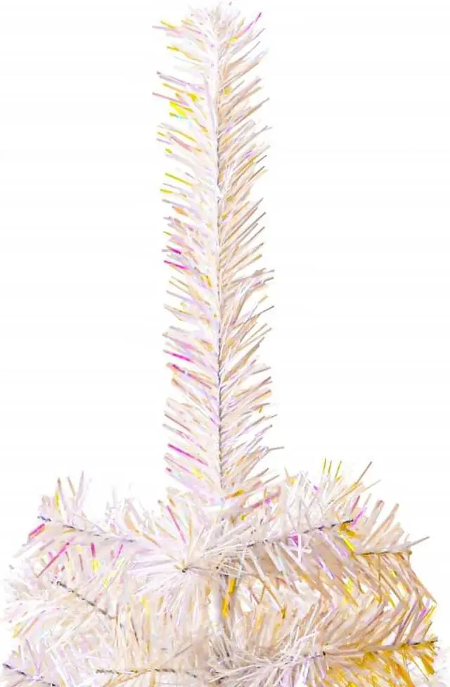 Alt view image 8 of 13 - vidaXL Christmas Tree Artificial Tree with Stand and Iridescent Tips White PVC