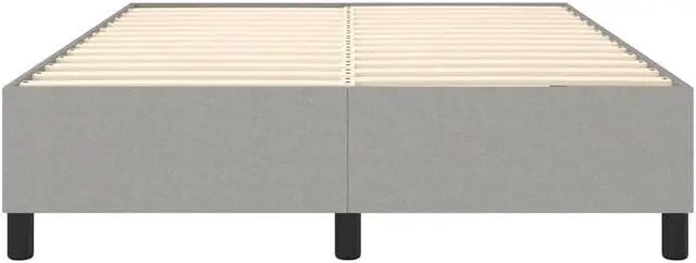 Alt view image 15 of 16 - vidaXL Bed Frame Light Grey 100% polyester, plywood, engineered wood Queen