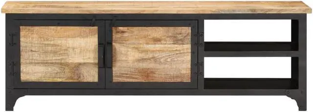 Alt view image 12 of 15 - vidaXL TV Stand TV Unit Sideboard TV Console Media Cabinet Solid Mango Wood