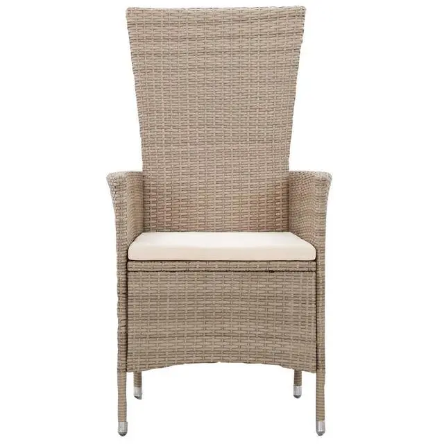 Alt view image 9 of 13 - vidaXL 3 Piece Patio Dining Set with Cushions Beige
