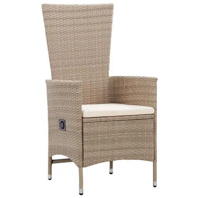 Alt view image 8 of 13 - vidaXL 3 Piece Patio Dining Set with Cushions Beige