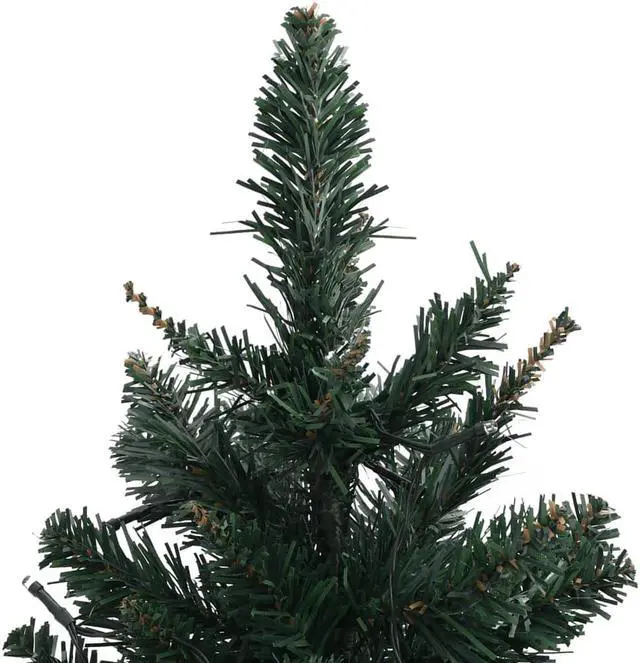 Alt view image 6 of 16 - vidaXL Artificial Pre-lit Christmas Tree with Stands Decoration Green PVC