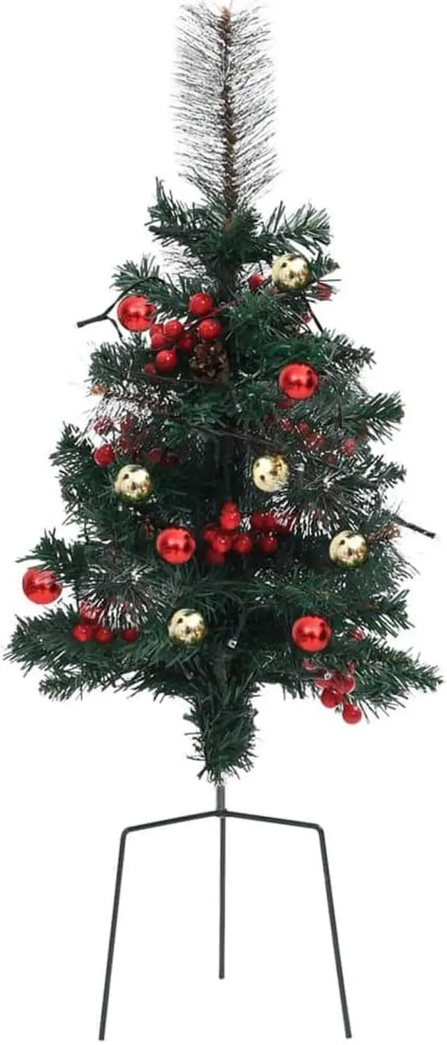 Alt view image 9 of 15 - vidaXL Artificial Pathway Pre-lit Christmas Tree Xmas Tree Decoration 2 Pcs PVC