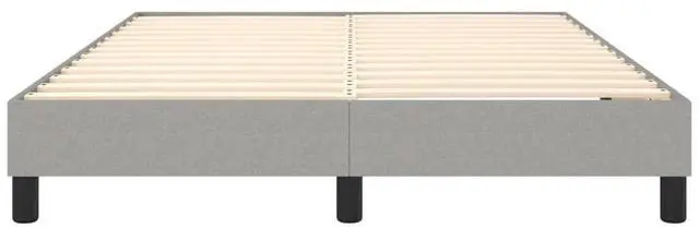 Alt view image 18 of 18 - vidaXL Bed Frame Light Gray Polyester, Plywood, Engineered wood Full