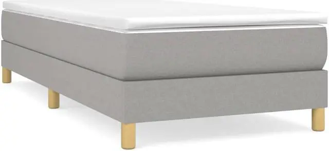 Alt view image 13 of 17 - vidaXL Bed Frame Box Spring Bed Frame Base Light Gray 39.4"x74.8" Twin Fabric