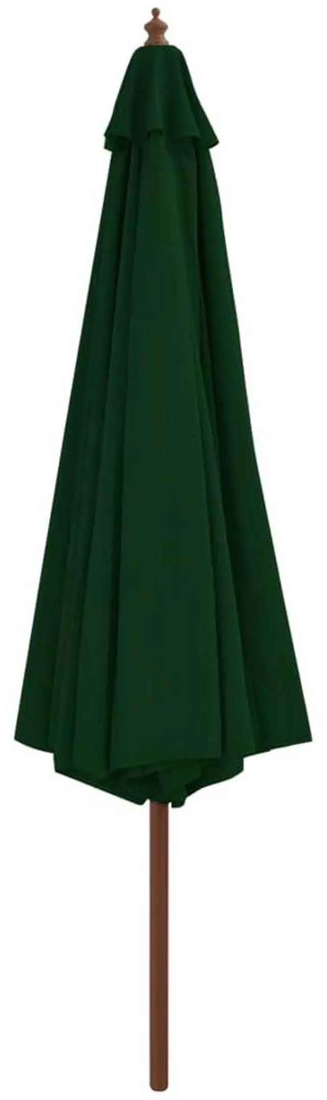 Alt view image 6 of 8 - vidaXL Outdoor Parasol with Wooden Pole 137.8" Green
