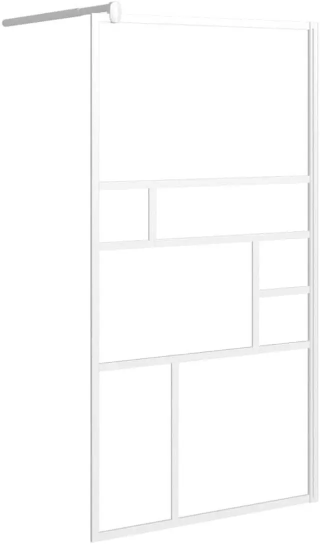 Alt view image 7 of 19 - vidaXL Walk-in Shower Wall 45.3"x76.8" ESG Glass White