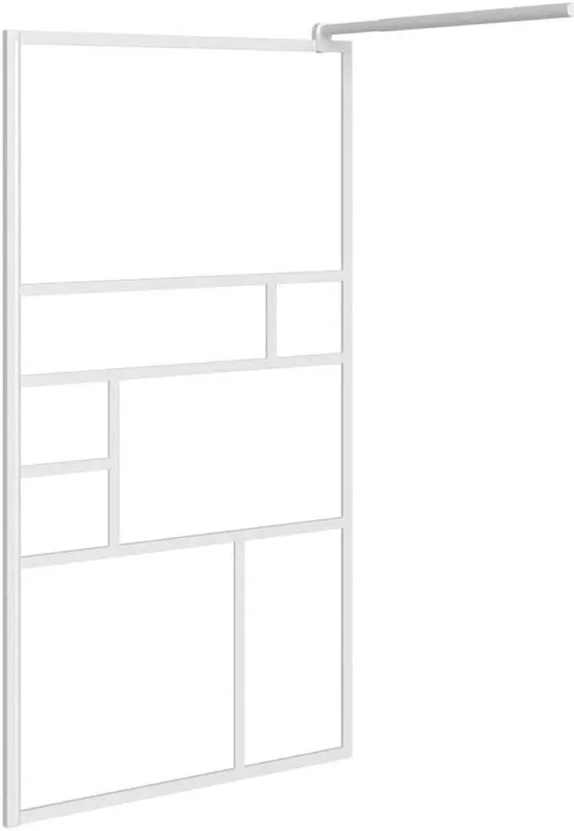 Alt view image 8 of 19 - vidaXL Walk-in Shower Wall 45.3"x76.8" ESG Glass White