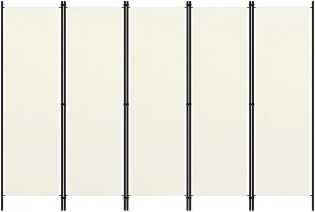 Main image of vidaXL 5-Panel Room Divider Cream White 98.4"x70.9"
