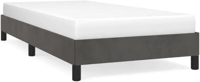 Alt view image 9 of 13 - vidaXL Twin XL Size Bed Frame with Plywood Slats, Platform Bed Frame, Velvet Upholstered Mattress Foundation, No Box Spring Needed & Easy Assembly, Dark Gray, without Mattress