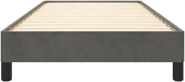 Alt view image 12 of 13 - vidaXL Twin XL Size Bed Frame with Plywood Slats, Platform Bed Frame, Velvet Upholstered Mattress Foundation, No Box Spring Needed & Easy Assembly, Dark Gray, without Mattress