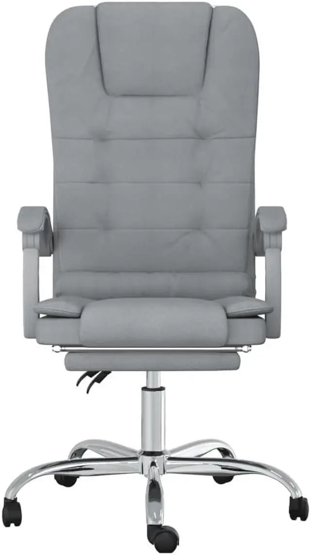 Alt view image 9 of 16 - vidaXL Massage Reclining Office Chair Light Gray Fabric
