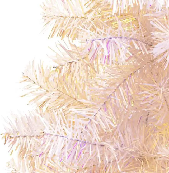 Alt view image 7 of 14 - vidaXL Christmas Tree Artificial Tree with Stand and Iridescent Tips White PVC