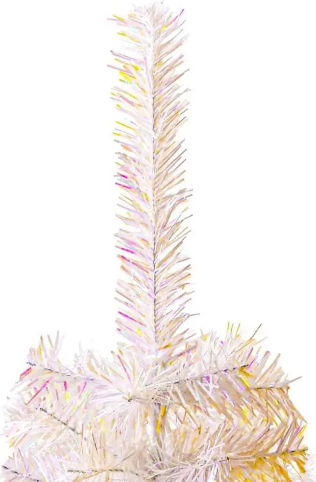 Alt view image 8 of 14 - vidaXL Christmas Tree Artificial Tree with Stand and Iridescent Tips White PVC