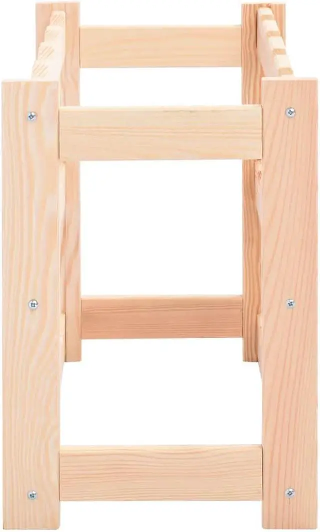 Alt view image 6 of 12 - vidaXL Wine Rack for 12 Bottles Pinewood