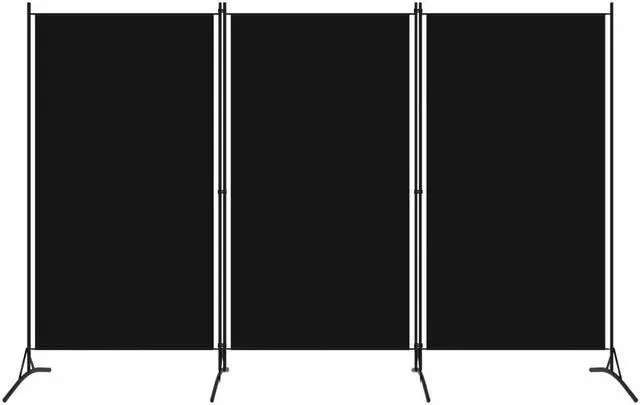 Alt view image 6 of 13 - vidaXL 3-Panel Room Divider Black 102.4"x70.9"
