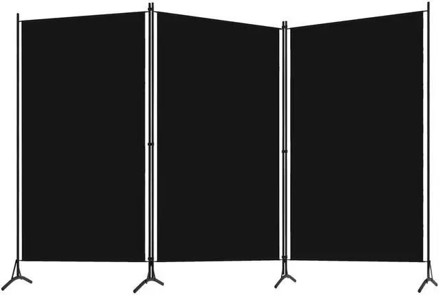 Alt view image 7 of 13 - vidaXL 3-Panel Room Divider Black 102.4"x70.9"