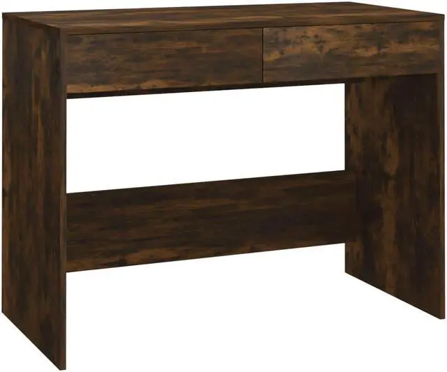 Alt view image 2 of 12 - vidaXL Desk Smoked Oak 39.8"x19.7"x30.1" Engineered Wood
