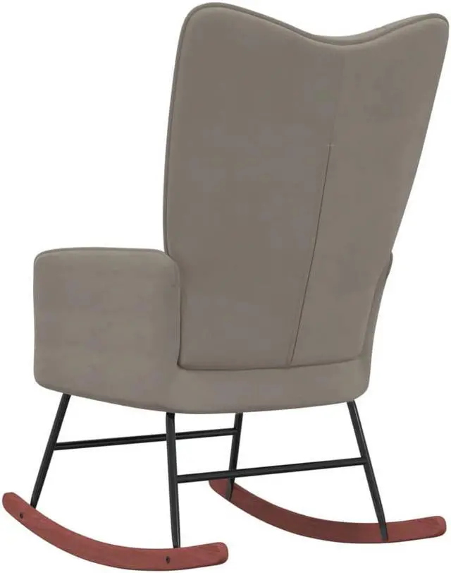 Alt view image 7 of 14 - vidaXL Rocking Chair Light Gray Velvet