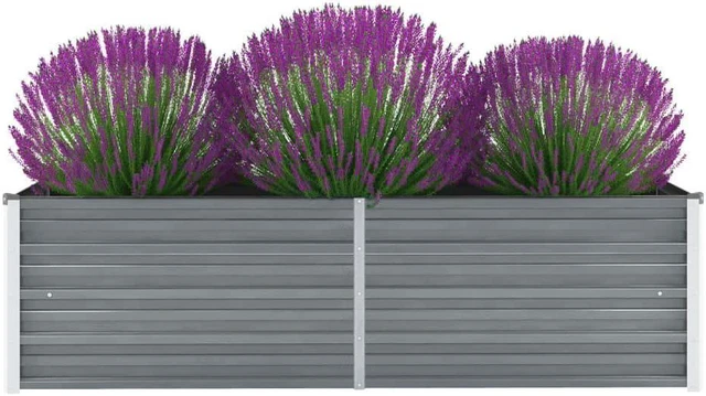 Alt view image 13 of 14 - vidaXL Garden Raised Bed Open Bottom Galvanized Steel 63" Gray DIY Garden Bed