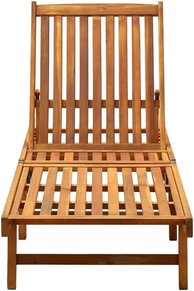 Alt view image 8 of 13 - vidaXL Patio Sun Lounger with Cushion Solid Acacia Wood