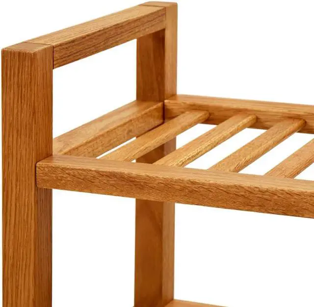 Alt view image 10 of 13 - vidaXL Shoe Rack with 4 Shelves 19.6"x10.6"x31.4" Solid Oak Wood