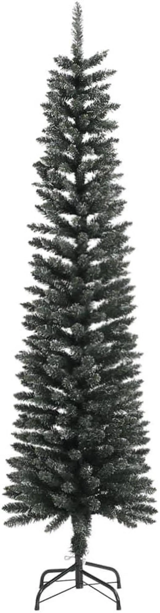 Alt view image 2 of 13 - vidaXL Artificial Slim Christmas Tree with Stand Green 6 ft PVC