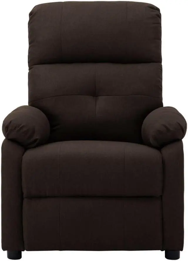Alt view image 13 of 15 - vidaXL Massage Chair Leisure Adjustable Chair for Home Theater Dark Brown Fabric