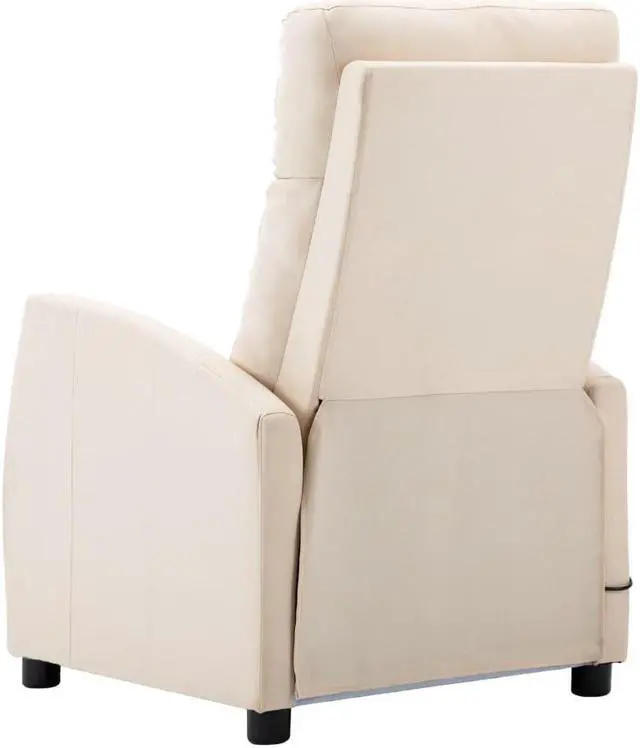 Alt view image 14 of 17 - vidaXL Massage Chair Electric Massaging Recliner Chair for Elderly Cream Fabric