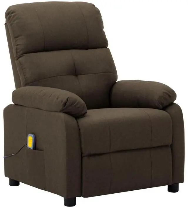 Alt view image 14 of 16 - vidaXL Massage Chair Leisure Adjustable Chair for Home Theater Brown Fabric