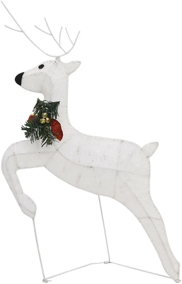 Alt view image 8 of 14 - vidaXL Christmas Reindeers 2 Pcs Christmas Lighting Display with 40 LEDs White