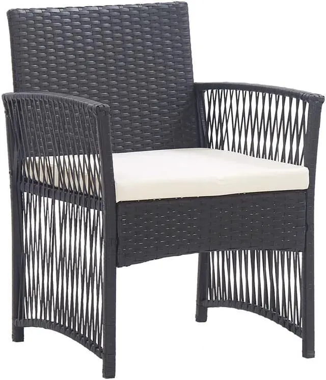 Alt view image 8 of 17 - vidaXL Patio Armchairs with Cushions 2 pcs Black Poly Rattan