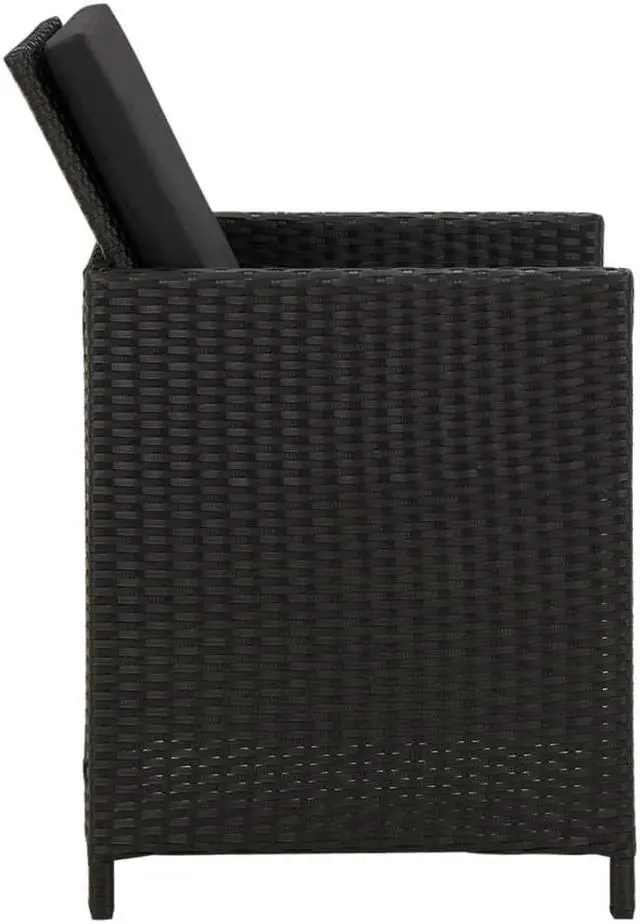 Alt view image 10 of 17 - vidaXL Garden Chair Set of 4 Black PE rattan Standard
