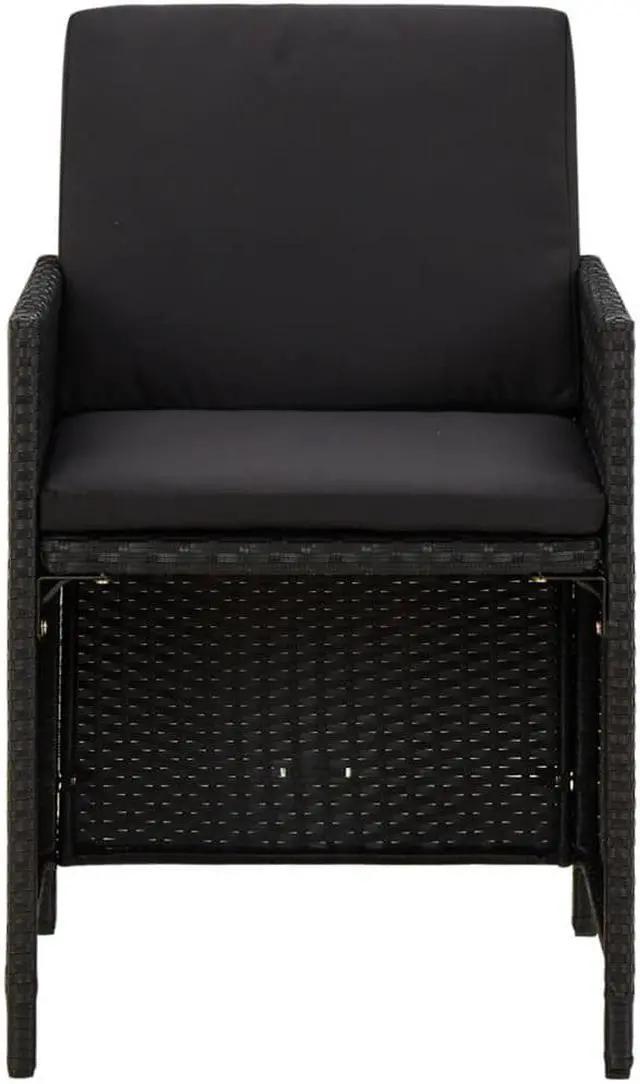 Alt view image 9 of 17 - vidaXL Garden Chair Set of 4 Black PE rattan Standard