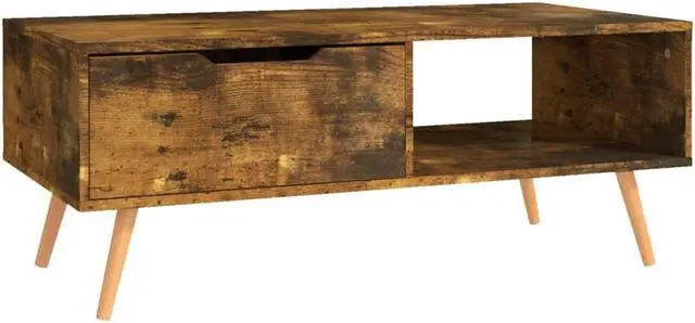 Alt view image 2 of 13 - vidaXL Coffee Table Smoked Oak 39.4"x19.5"x16.9" Engineered Wood